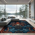 thumbnail image 2 of ODIKA 6'x9' Washable Area Rug Non-Slip, Easy Care, Cartoon Nautical Octopus Pirate Themed Abstract Vintage Creature for Family Room, Living Room, Master Bedroom, 2 of 7