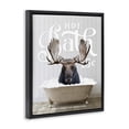 thumbnail image 4 of Stupell Industries Vintage Bathroom Moose Ad Animals & Insects Painting Black Floater Framed Art Print Wall Art, 17 x 21, 4 of 10