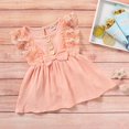 thumbnail image 3 of POINTERTECK Robe d'Été Sans Manches en Coton et Lin pour Bébé Fille Robe Décontractée à Bords en Dentelle Robe Nœud, 3 of 7