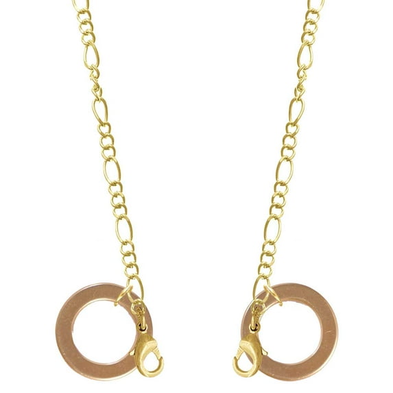 Acrylic 7/8" Ring Goldtone Goldtone Face Mask Necklace