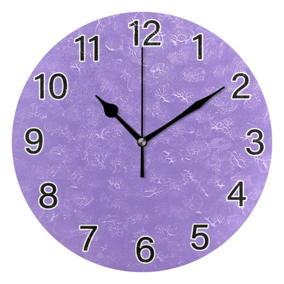Ryvnso Light Purple Wall Clock Non Ticking Silent Kitchen Clock Battery Operated Clocks 10 inch