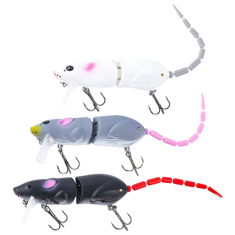 Goture Mice Rat Fishing Lures Topwater 3D Mouse Lures Baits Artificial Rat  Swimbaits Bass Trout Hard Lures Kit Gifts for Men 2Pcs
