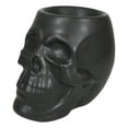 thumbnail image 2 of Matte Black Gothic Skull Skeleton Ceramic Votive Candle Essential Oil Warmer, 2 of 8