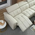 thumbnail image 5 of Oversized Genuine Leather L Shaped Sofa, Modern Electric Control Seat Three-Seater Couch with USB Interface, Power Recliner, Reclining Sectional Sofa with Console& Single Left Recliner, Beige, 5 of 9