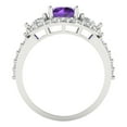 thumbnail image 4 of 2.16 ct Round Cut Natural Amethyst 3 Stone 18K White Gold Womens Engagement Ring, 4 of 5