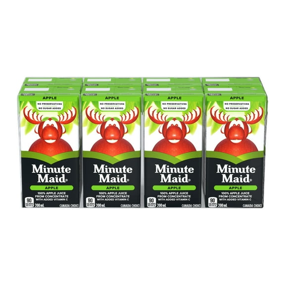 Minute Maid Apple Juice, 200ml, pack of 8
