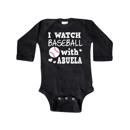 

Inktastic I Watch Baseball with My Abuela Gift Baby Boy Long Sleeve Bodysuit