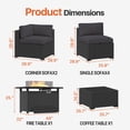 thumbnail image 3 of Dateyes 8-Piece Patio Furniture Set with Fire Pit, All-Weather Wicker Rattan Outdoor Sectional Sofa Set with Coffee Table (Dark Gray), 3 of 9