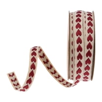 CuiLiyq 1 Roll Heart Grosgrain Ribbons, 10 Yards x 0.4 Inch Love Heart Print Ribbon for Gift Wrapping, for Wedding, Valentine's Day, Flower Packaging, Handmade Gift Wrapping (D)