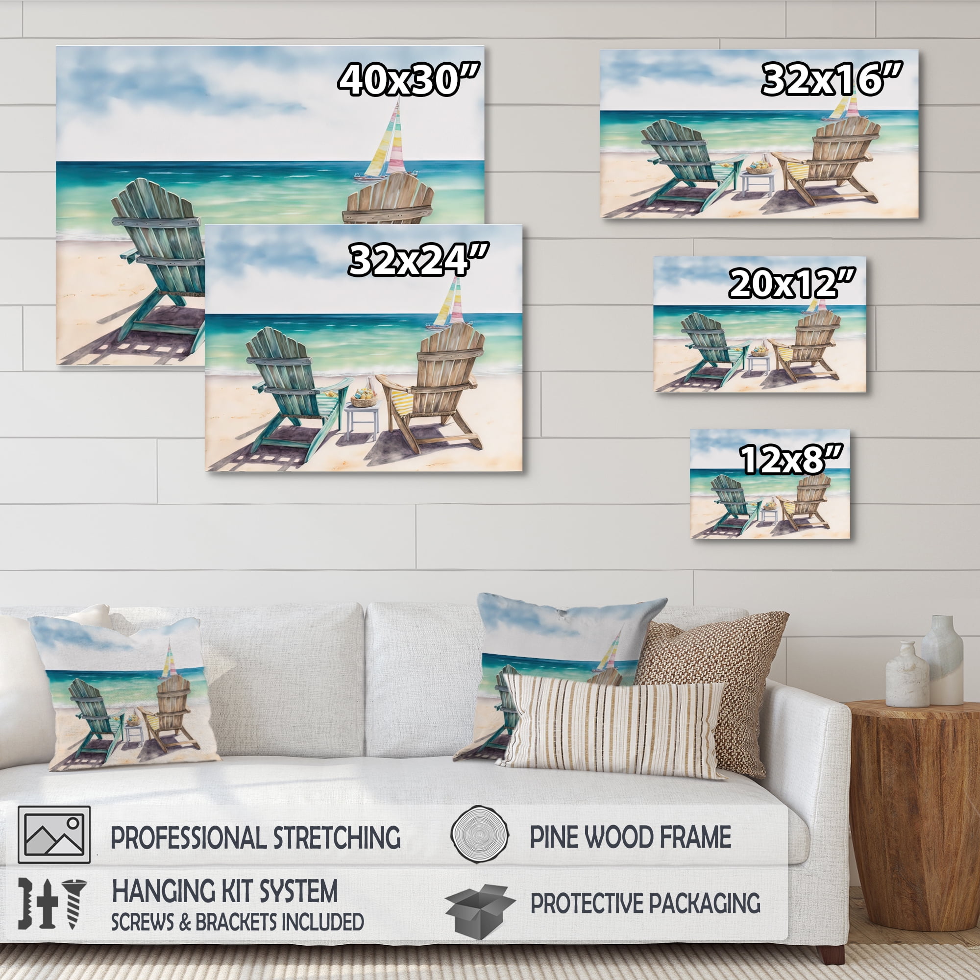 Designart Relax At The Beach III Canvas Wall Art