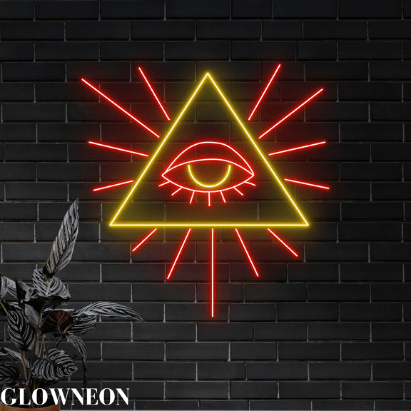 Glowneon Eye Of Horus Led Sign, Evil Eye Neon Sign, Abstract Eye Art