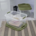 thumbnail image 6 of (2 pack) Plastic Storage Bin, Full-Grip Handles, Green, 6 of 6