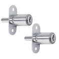 thumbnail image 6 of Cylindrical Length 40mm Push Plunger Lock Sliding Cabinet Lock (2 Pack), Key Different, 6 of 6