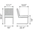 thumbnail image 2 of Modern Contemporary Armless Dining Chair, White, Faux Leather (set of 2), 2 of 2