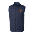 thumbnail image 2 of Men's-Cutter & Buck  Navy Real Salt Lake Big & Tall Stealth Hybrid Quilted Windbreaker Full-Zip Vest, 2 of 3