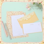 sixwipe 54 Pcs Stationery Set with Envelopes, 36 Writing Paper and 18 Envelopes, Aesthetic Floral Lined Stationery Paper with 40 Round Dot Label Seals for Writing Letters Invitations Poem