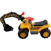 Toy Tractors For Kids Ride On Excavator - Music Sounds Digger Scooter Tractor Toys Bulldozer Includes Helmet With Rocks - Ride On Tractor Pretend Play - Toddler Tractor Construction Truck - Play22USA