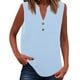 thumbnail image 1 of Camiseta sin mangas de verano para mujer, corte holgado, plisada, cuello en V, sin mangas, fluida, informal, 1 of 5
