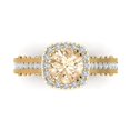 thumbnail image 2 of 2.7ct round cut brown natural morganite 18k yellow gold halo Bridal Wedding Engagement Promise Anniversary Ring for Women size 10, 2 of 7