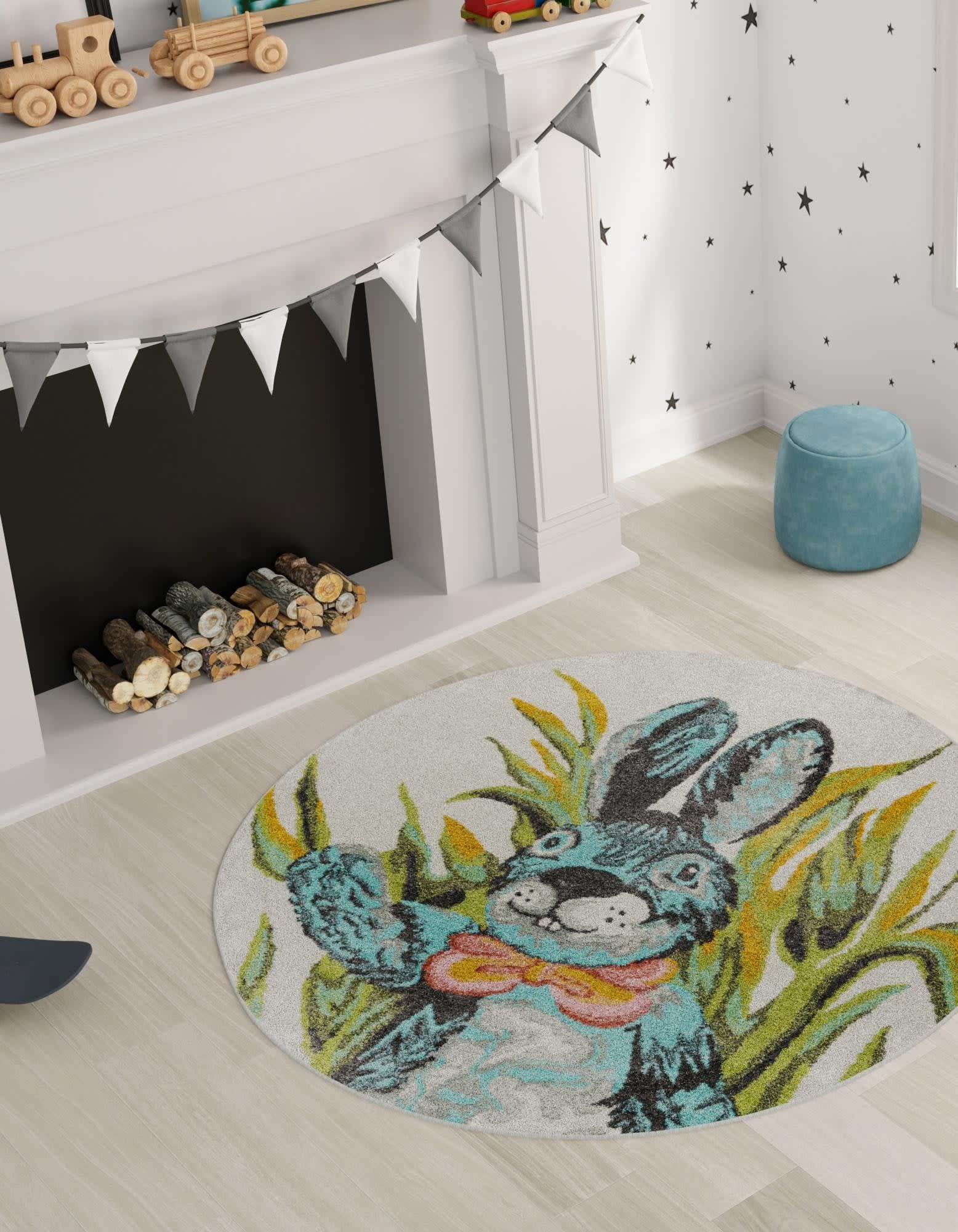 Unique Loom Whimsy Kids Collection Area Rug - Lines (7' 10