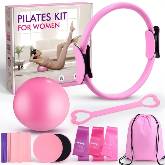Pilates Essentials Kit for Women, Yoga Pilates Kit for Home Workouts, Yoga Bands for Stretching, Easter Gifts for Women
