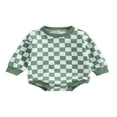 thumbnail image 1 of PENGXIANG Bébé Garçon Filles Manches Longues Damier Imprimé Sweat-Shirt Rompers Combinaison Vêtements, 1 of 7
