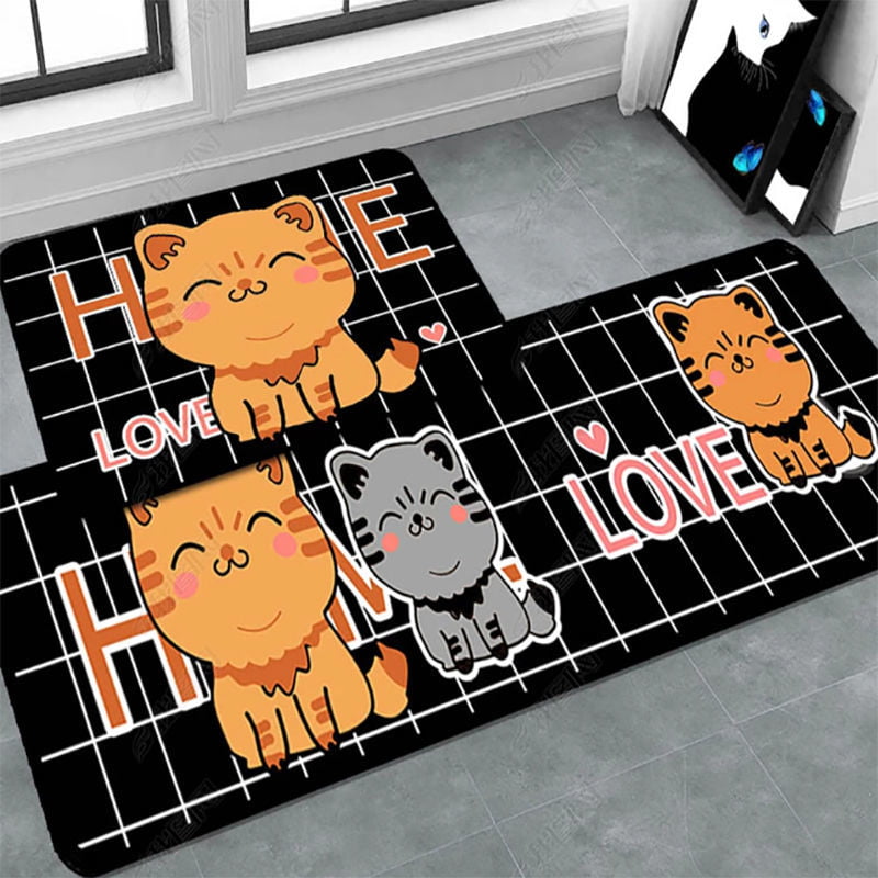 Homeex Carpet Long Strip Bathroom Home Entrance Love cat 50cmx80cm -  