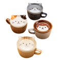 thumbnail image 5 of Taza de cerámica con forma de erizo y gato Shiba Inu de dibujos animados, bonita taza de café de aspecto alto, taza de leche para el desayuno, 5 of 5