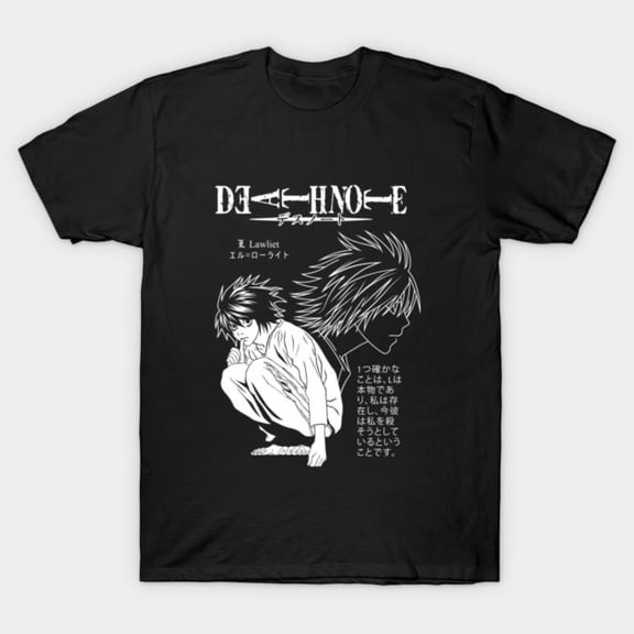 Death Note Anime T-Shirt, L Tee Sizes S-5Xl GooGate