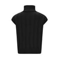 thumbnail image 5 of GigrtiJin Sweater Vest for Women Solid Color Cable Knitted Turtleneck Sleeveless Thermal Tunic Tops, 5 of 7