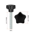 thumbnail image 2 of Uxcell M10 x 80mm Male Thread 38mm Head Star Knobs Zinc Plated Black 2 Pack, 2 of 5