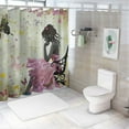 thumbnail image 7 of Creowell  Fashion Shower Curtain, Fairy Girl with Wings in a Floral Fantasy Garden Theme Flying Butterflies Printed, Bathroom Decor for Playroom Set with Hooks 36x72, 7 of 7