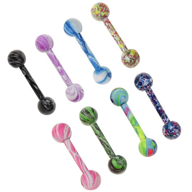 8 Piezas De Acero Inoxidable Lengua Labio Barras Anillos Barra Piercing Joyería 16G Sunnimix Piercing de botón de labios de lengua