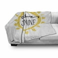 thumbnail image 3 of Saying Soft Flannel Fleece Blanket, Welcome Sunshine on Sun Simplistic Typographic Composition Modern Art, Cozy Plush for Indoor and Outdoor Use, 60" x 80", Yellow and Charcoal Grey, by Ambesonne, 3 of 6