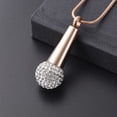 thumbnail image 6 of Crystal Microphone Cremation Jewelry for Ashes - Memorial Urn Necklace Ashes Holder Stainless Steel Keepsake Pendant Jewelry for Music Lover, 6 of 9