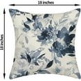 thumbnail image 6 of Spring Flower Pillow Covers 18x18 Watercolor Navy Blue Floral Farmhouse Decor Throw Pillows Case for Couch Seasonal Pillowcase Outdoor Decorative Cushion Cases for Sofa Bed Decorations Set of 2, 6 of 6