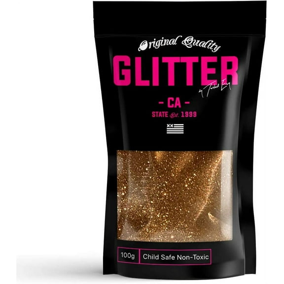 Dark Gold Premium Glitter Multi Purpose Dust Powder 100g / 3.5oz for use with Arts & Crafts Wine Glass Decoration Weddings Cards Flowers Cosmetic Face Body
