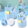 thumbnail image 5 of Clearance Under $3.24! 1PC 360° Rotating Pen Holder, 3-Grid Desk Organizer for Pens & Makeup Brushes, PP, for Home & Office, (12x12x12cm, C), 5 of 5