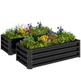thumbnail image 1 of Outsunny Raised Garden Beds Set of 2, Galvanized Planter Box, Black, 1 of 10