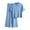 Blue, variant on 2 Piece Knitted Lounge Sets for Women Full Zip Short Sleeve Sweater and Wide Leg Pants 2025 Sweatsuit Travel Outfits