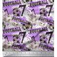 thumbnail image 1 of Soimoi Purple polyester Crepe Fabric Brush Stroke & Football Men Printed Fabric 1 Yard 42 Inch Wide, 1 of 1