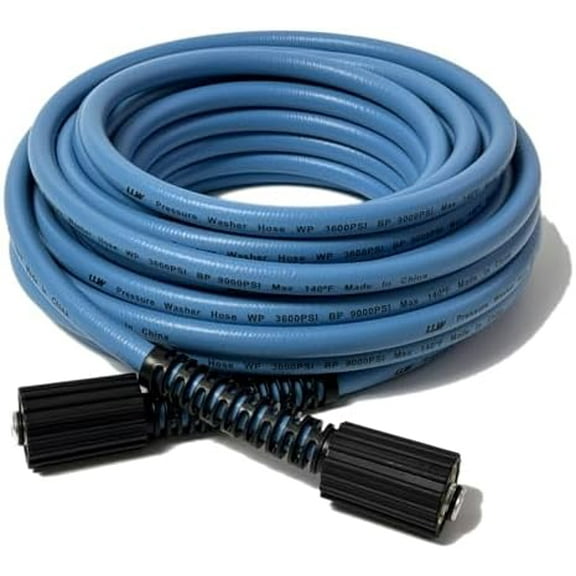 50FT 1/4-inch High Pressure Washer Hose,3600PSI M22 14mm Replacement Power Washer Hose for Most Brands, Blue