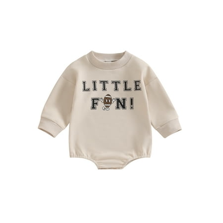 

Infant Baby Boys Girls Fall Sweatshirt Rompers Rugby/Letter Print Long Sleeve Jumpsuit Newborn Cute Daily Clothes