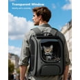 thumbnail image 3 of Cat Backpack Carrier Expandable, Large Space Cat Bubble Backpack, Breathable Cat Carrier, Shaded Dog Backpack Carrier for Travel, Hiking, Vet,12.6" L x 10.2" W x 16.5" H, Gray, 3 of 14