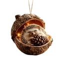 thumbnail image 6 of 6PCS Woodland Christmas Ornaments, Forest Animal Acorn Hanging Decorations, Rustic Acrylic Tree Ornaments for Christmas Tree Garland Wreath Home Holiday Decor, 6 of 7