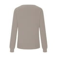 thumbnail image 6 of PiGOGI Women's Solid Color V-Neck Knit Sweater Long Sleeve Pullover Casual Loose Fit Layering Piece Basic Winter Top Khaki S, 6 of 6
