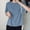 Blue, variant on SNKSDGM Women's Plus Casual Easter Shirts off The Shoulder Tops for Women Plus Size Women's Casual Loose Solid Color Shirt with Crew Neck and Sleeved Drop Spring Tops for Women 2025 Trendy Dressy