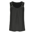 thumbnail image 4 of Scyoekwg Womens Tank Tops Square Neck O Ring Shoulder Ruched Tank Tops Loose Sling Shirts Ladies Tops Solid Color Comfy Casual Sleeveless Tops Summer Blouses (Black,L), 4 of 4
