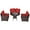 Dark Brown/Red, variant on Costway 4PCS Outdoor Patio Rattan Furniture Set Cushioned Sofa Table Black