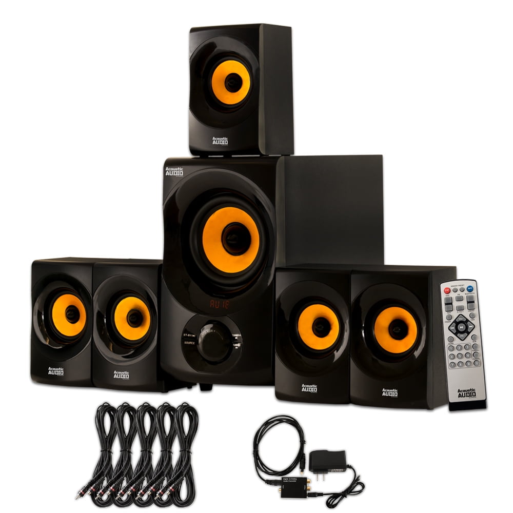 Desktop Speakers With Optical Input Acoustic Audio by Goldwood AA5170 Home 5.1 Bluetooth Speaker System